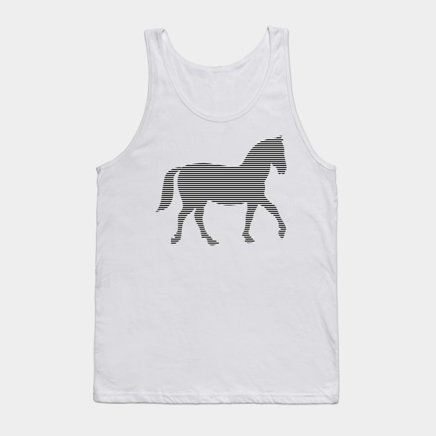 Horse - strips - black and white. Tank Top by kerens